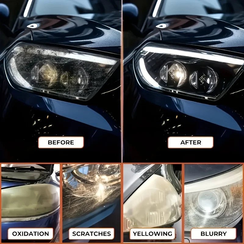 "Car Headlight Restoration Polishing Kit – Scratch Remover & Oxidation Cleaner Paste for Headlamp Repair | Clear Lens Restoration Tool" - RELUX.STORE