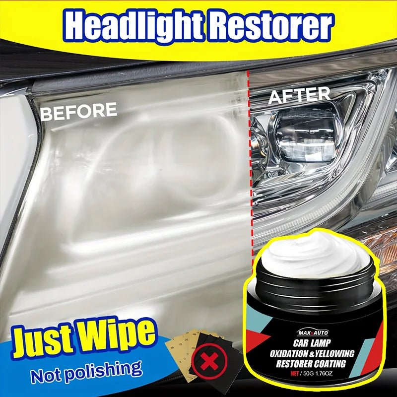 "Car Headlight Restoration Polishing Kit – Scratch Remover & Oxidation Cleaner Paste for Headlamp Repair | Clear Lens Restoration Tool" - RELUX.STORE