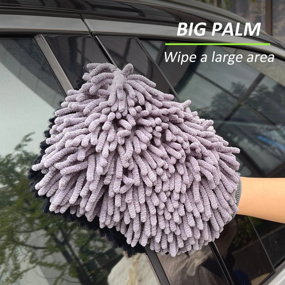"Car Wash Gloves – Chenille Plush Double - Sided Cleaning Gloves for Car Detailing, Thickened Auto Cleaning Tool" - RELUX.STORE