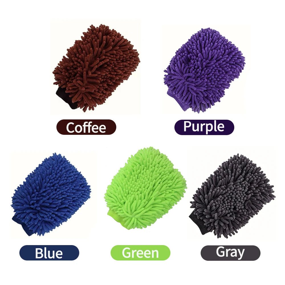 "Car Wash Gloves – Chenille Plush Double - Sided Cleaning Gloves for Car Detailing, Thickened Auto Cleaning Tool" - RELUX.STORE