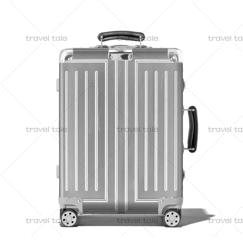 Carrylove 20"26"30 Inch Big Aluminum Trolley Suitcase Trunk Metallic Large Rolling Luggage Bag On Wheels - RELUX.STORECarrylove 20"26"30 Inch Big Aluminum Trolley Suitcase Trunk Metallic Large Rolling Luggage Bag On Wheels