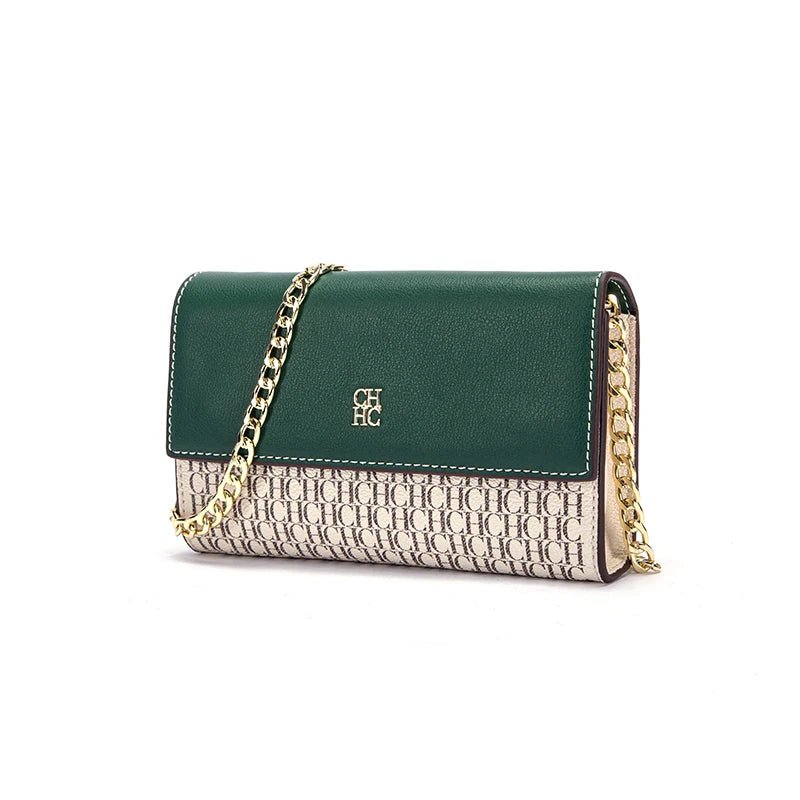 CHCH Women's Shoulder Bag New Magnetic Flip Chain Bag Brown Small Square Bag Wallet - RELUX.STORE