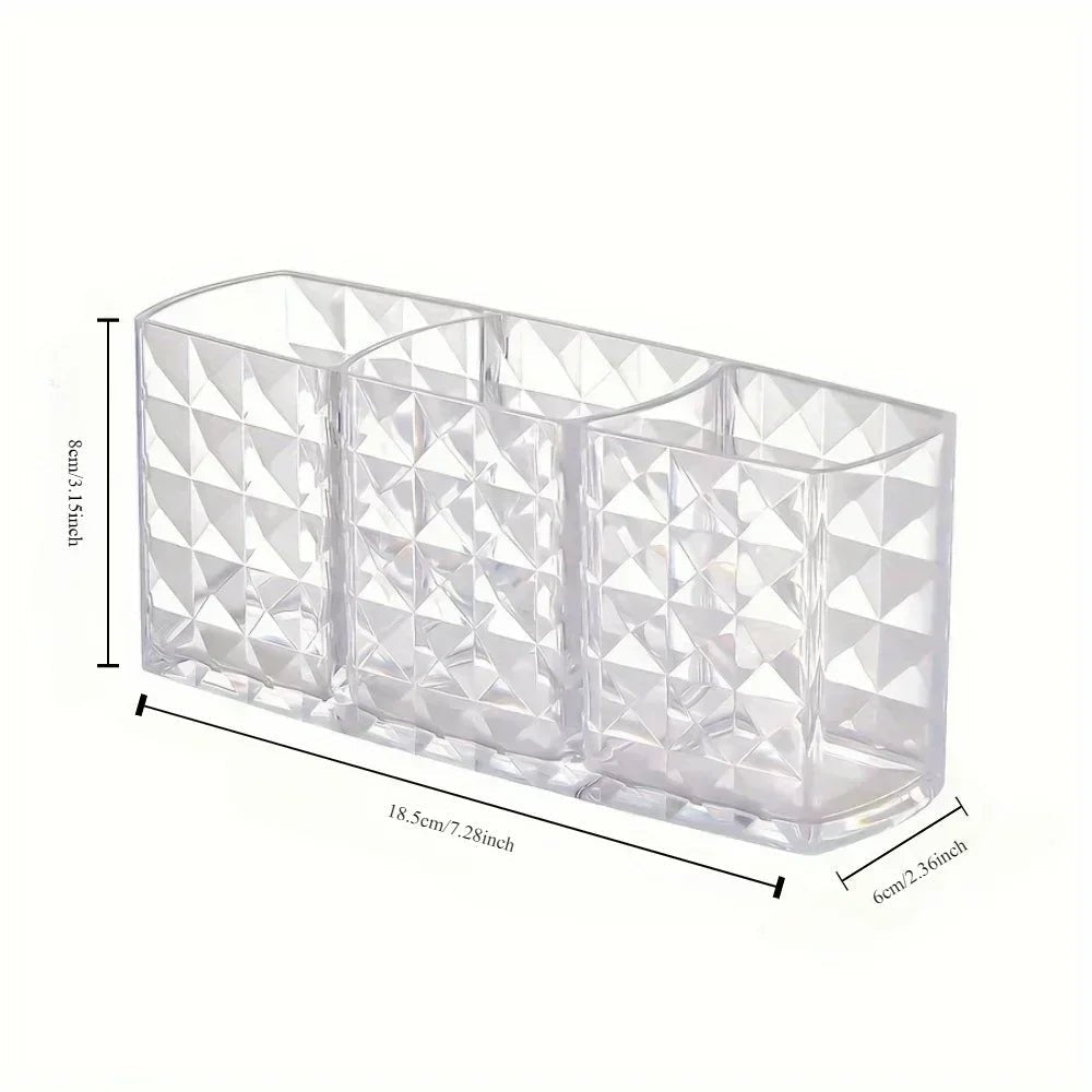 Clear Acrylic Makeup Brush Holder Desk Cosmetic Organizer Lipstick Storage Box Nail Polish Display Stand Rack Jewelry Case - RELUX.STORE