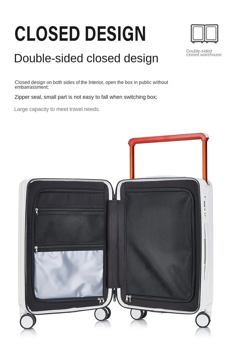 COLENARA 20"22"24"26 Inch Suitcase Box New Universal Multifunctional Front Open Trolley Case Boarding Box Large Capacity Luggage - RELUX.STORECOLENARA 20"22"24"26 Inch Suitcase Box New Universal Multifunctional Front Open Trolley Case Boarding Box Large Capacity Luggage