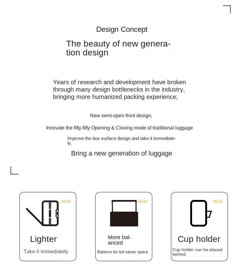 COLENARA 20"22"24"26 Inch Suitcase Box New Universal Multifunctional Front Open Trolley Case Boarding Box Large Capacity Luggage - RELUX.STORECOLENARA 20"22"24"26 Inch Suitcase Box New Universal Multifunctional Front Open Trolley Case Boarding Box Large Capacity Luggage