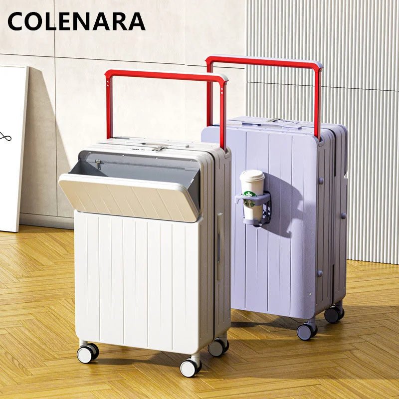 COLENARA 20"22"24"26 Inch Suitcase Box New Universal Multifunctional Front Open Trolley Case Boarding Box Large Capacity Luggage - RELUX.STORECOLENARA 20"22"24"26 Inch Suitcase Box New Universal Multifunctional Front Open Trolley Case Boarding Box Large Capacity Luggage