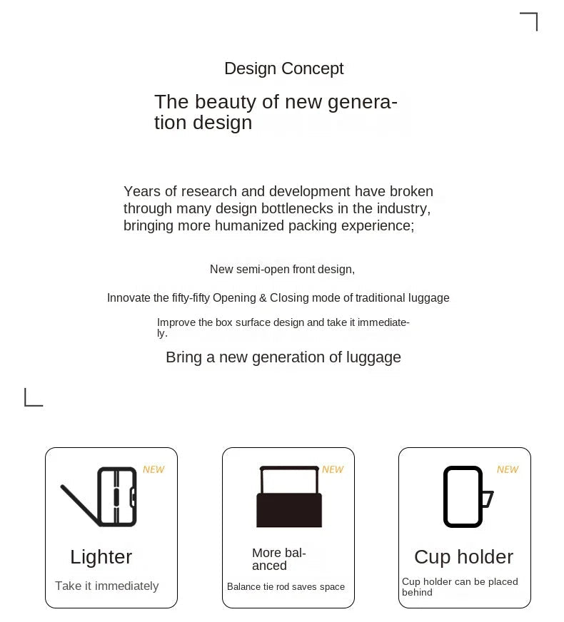 COLENARA 20"22"24"26 Inch Suitcase Box New Universal Multifunctional Front Open Trolley Case Boarding Box Large Capacity Luggage - RELUX.STORECOLENARA 20"22"24"26 Inch Suitcase Box New Universal Multifunctional Front Open Trolley Case Boarding Box Large Capacity Luggage