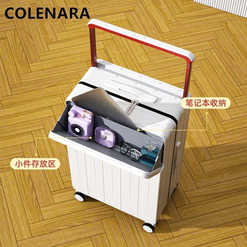 COLENARA 20"22"24"26 Inch Suitcase Box New Universal Multifunctional Front Open Trolley Case Boarding Box Large Capacity Luggage - RELUX.STORECOLENARA 20"22"24"26 Inch Suitcase Box New Universal Multifunctional Front Open Trolley Case Boarding Box Large Capacity Luggage