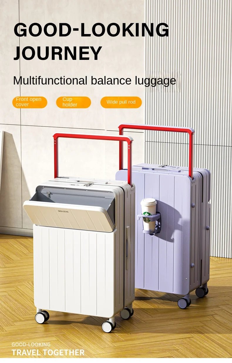 COLENARA 20"22"24"26 Inch Suitcase Box New Universal Multifunctional Front Open Trolley Case Boarding Box Large Capacity Luggage - RELUX.STORECOLENARA 20"22"24"26 Inch Suitcase Box New Universal Multifunctional Front Open Trolley Case Boarding Box Large Capacity Luggage