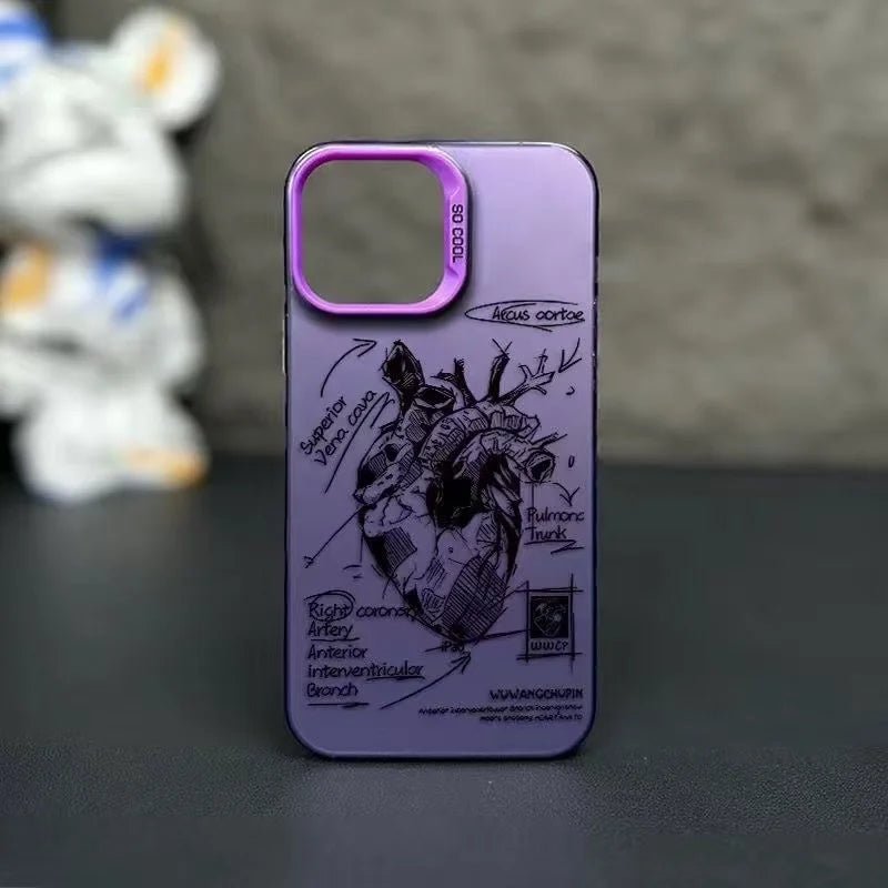 "Creative Cardiovascular Heart Medical Phone Case – Anti - Drop Protective Cover for iPhone 7/8 Plus, X/XS/XR, 11/12/13/14/15/16 Pro Max" - RELUX.STORE