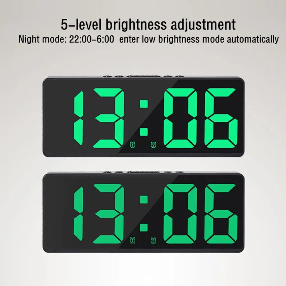 Creative Number Clock Color Nightlight Temperature Calendar Alarm Clock LED Large Number Electronic Clock Backlight Home Decor - RELUX.STORE