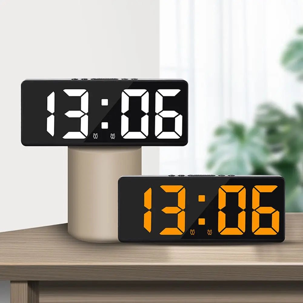 Creative Number Clock Color Nightlight Temperature Calendar Alarm Clock LED Large Number Electronic Clock Backlight Home Decor - RELUX.STORE