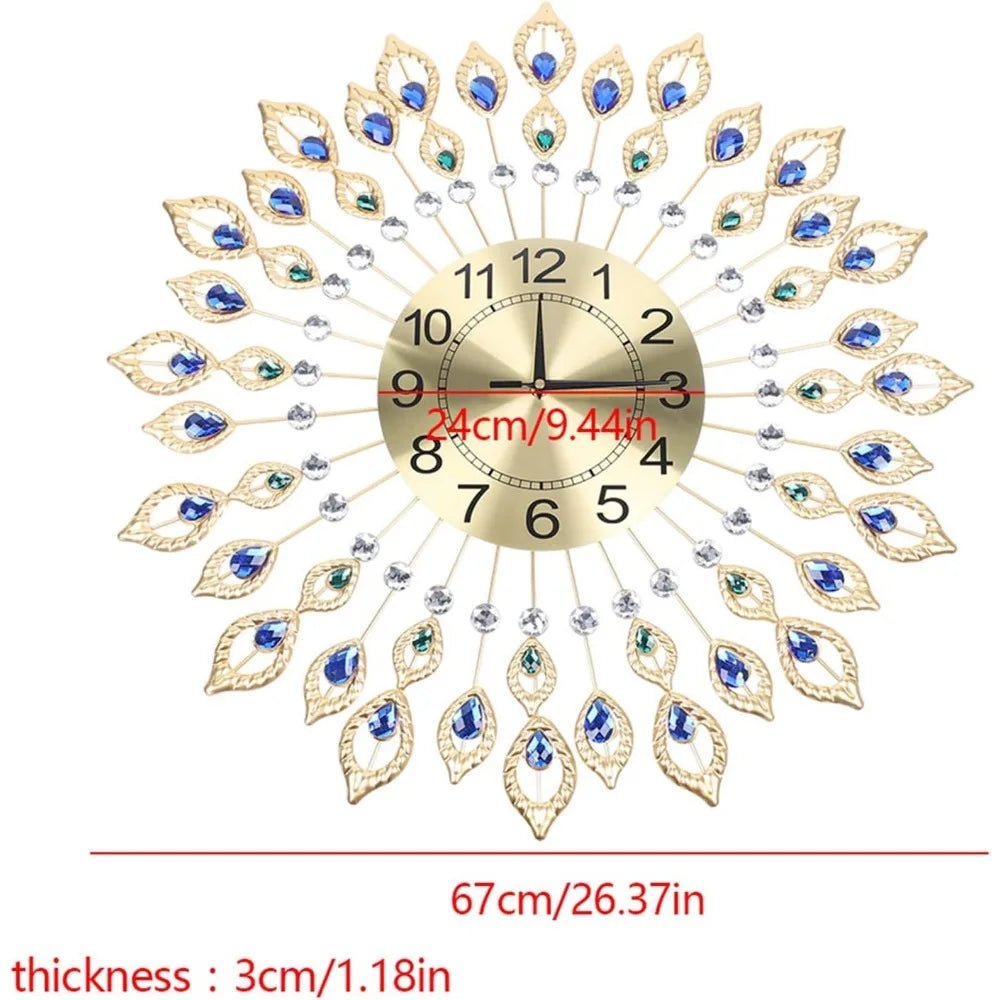 "Crystal Modern Wall Clock – Silent Non - Ticking Round Decorative Clock with Arabic Numerals for Living Room, Bedroom & Office Décor" - RELUX.STORE