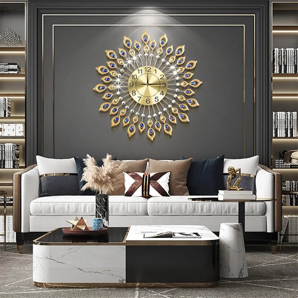 "Crystal Modern Wall Clock – Silent Non - Ticking Round Decorative Clock with Arabic Numerals for Living Room, Bedroom & Office Décor" - RELUX.STORE