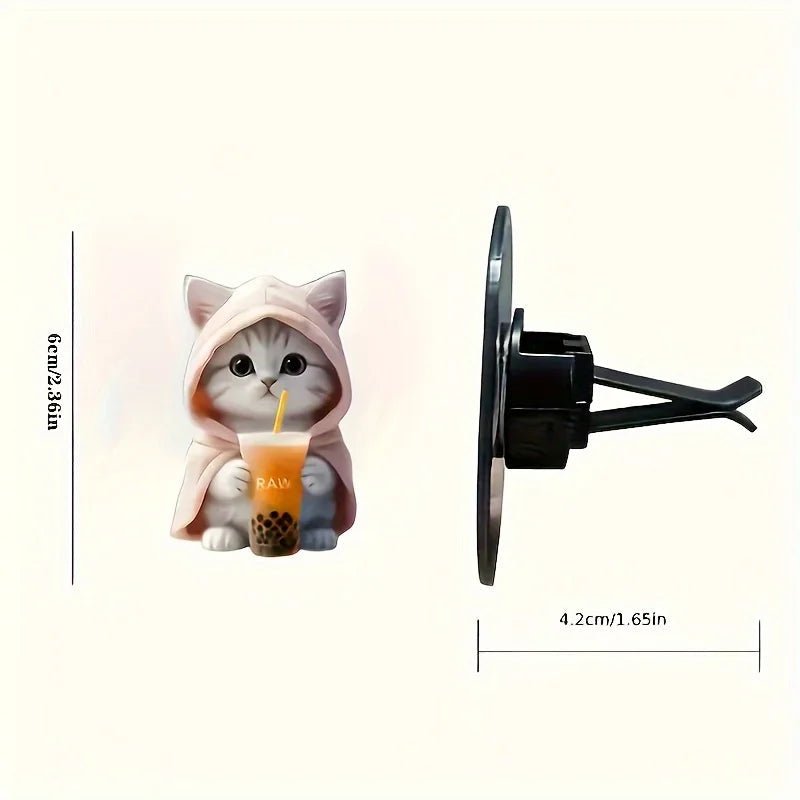 "Cute Cat Acrylic Car Aromatherapy Vent Clip – Long - Lasting Fragrance & Decorative Car Air Freshener" - RELUX.STORE