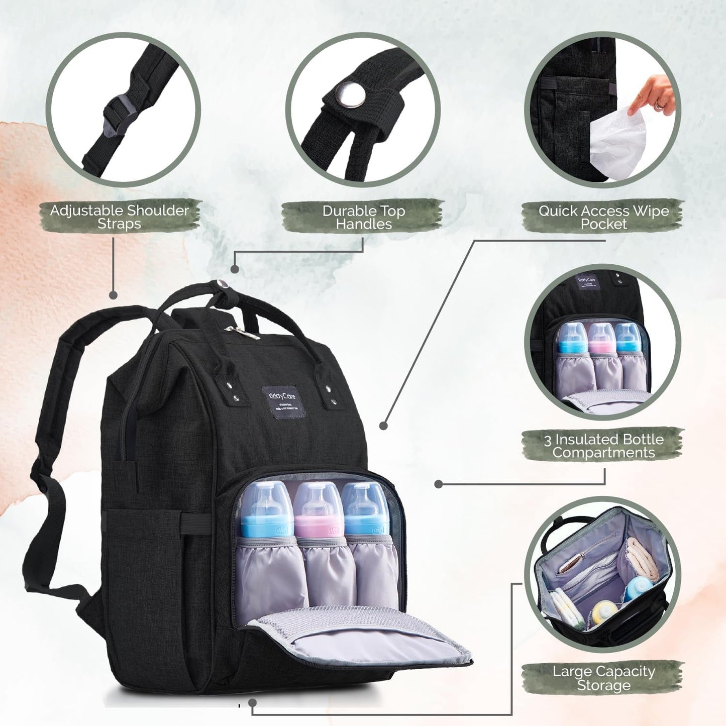 Diaper Bag Backpack with Changing Station – Waterproof Multifunction Baby Bag for Mom & Dad | Large Capacity Travel Backpack Tote for Newborn Essentials, Stylish Unisex Maternity Bag (Gray) - RELUX.STORE