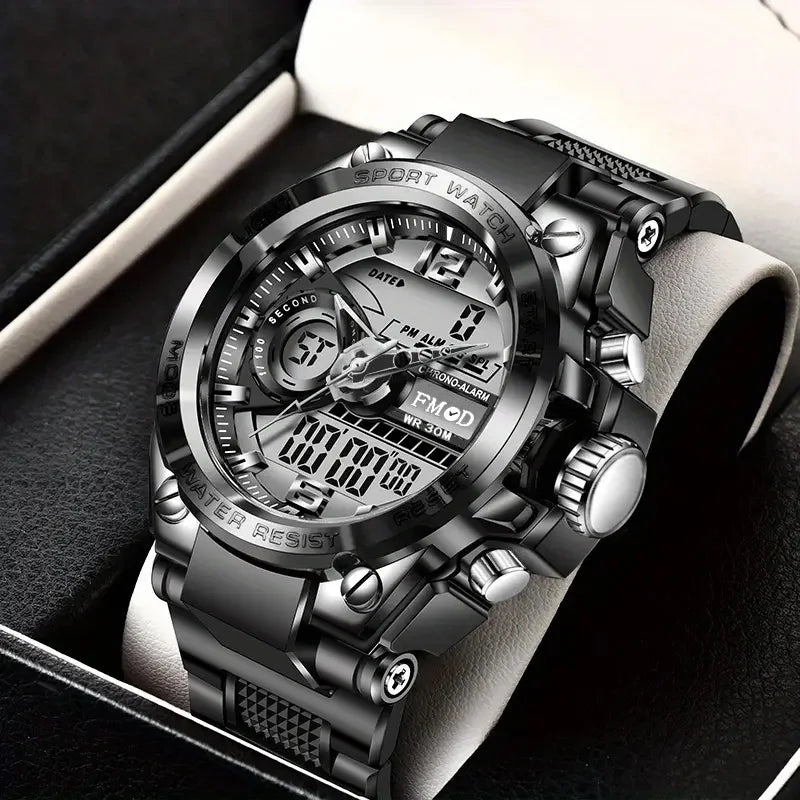 Digital Men Steel Military Wristwatch LED Quartz ClockSport Watch Male Big Watches Men Relogios Masculino - RELUX.STORE