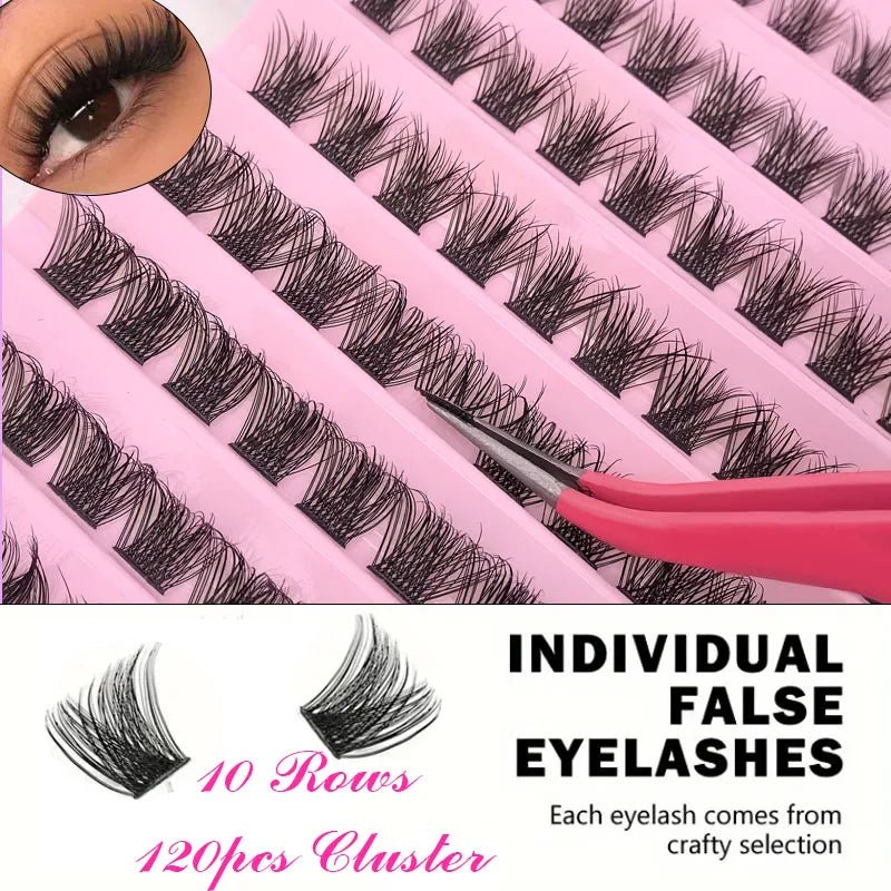 DIY Eyelash Extension Kit Individual Lashes Cluster Mix Lash Clusters with Lash Bond and Seal and Lash Accessories - RELUX.STORE