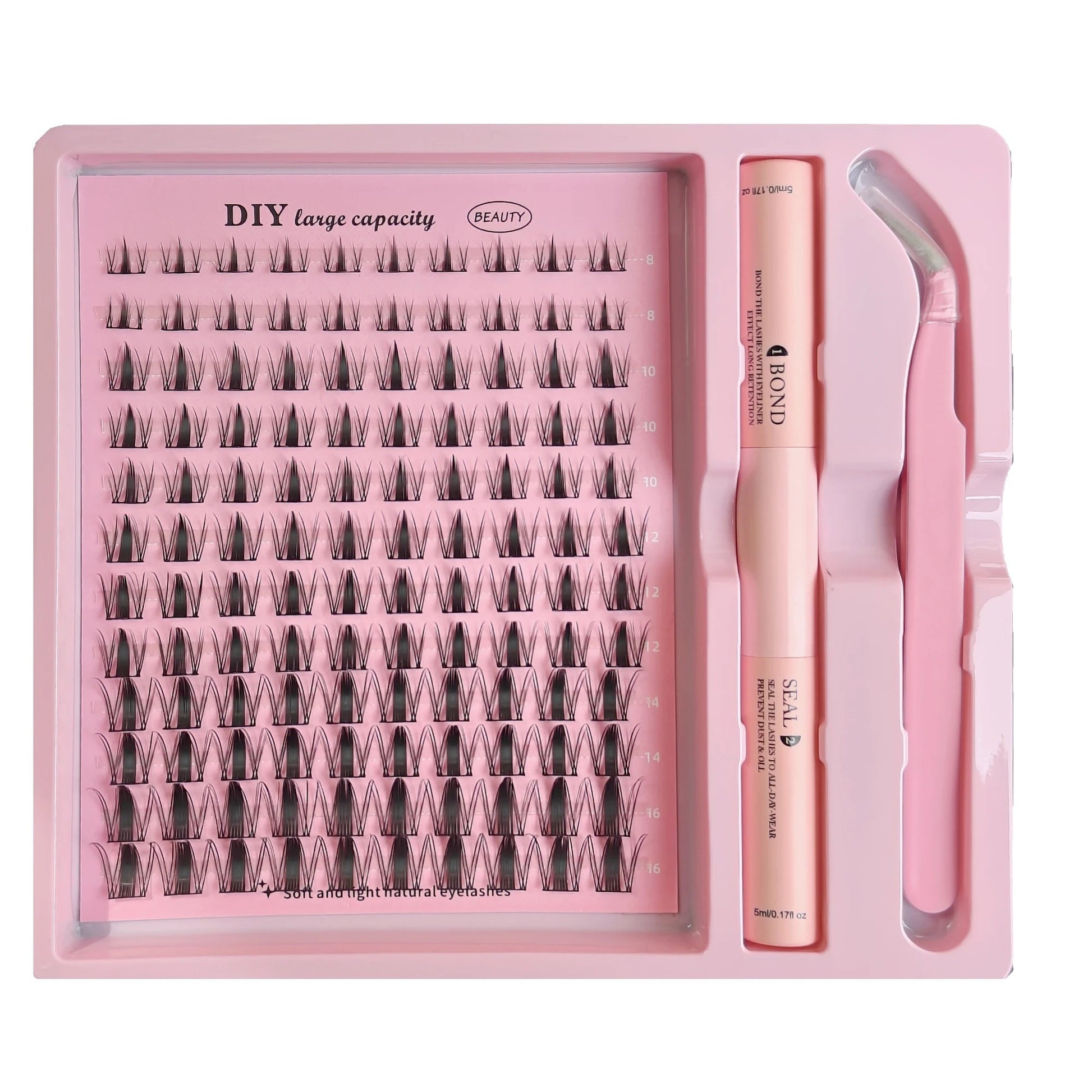 DIY Lashes Extension Kit Lash Bond and Seal Remover Eyelashes 200 PCS Clusters Makeup Tools for Gluing Lashes Gluing Glue - RELUX.STORE