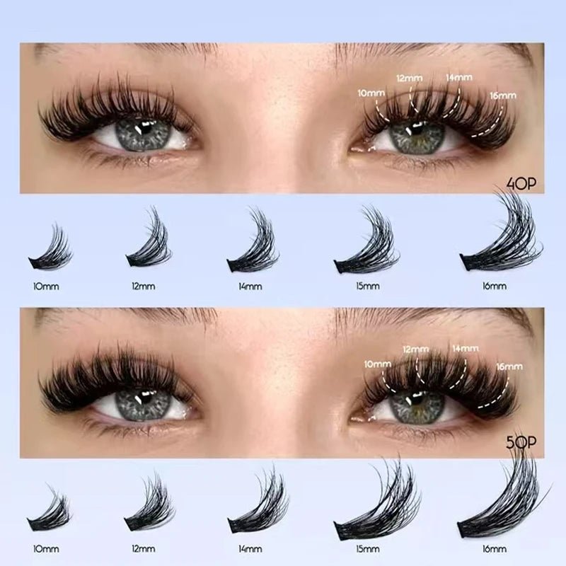 DIY Lashes Extension Kit Lash Bond and Seal Remover Eyelashes 200 PCS Clusters Makeup Tools for Gluing Lashes Gluing Glue - RELUX.STORE