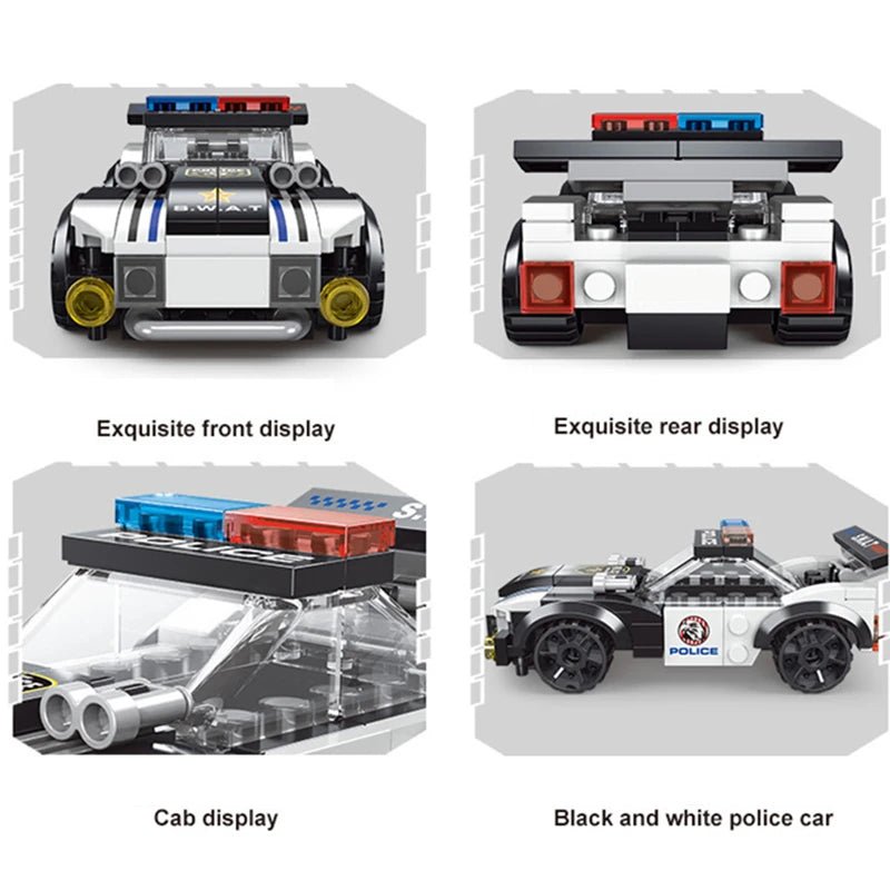 “DIY MOC City Police Car & Dual - Rotor Helicopter Building Blocks Kit – SWAT Super Vehicle & Famous City Model Bricks for Kids & Collectors” - RELUX.STORE