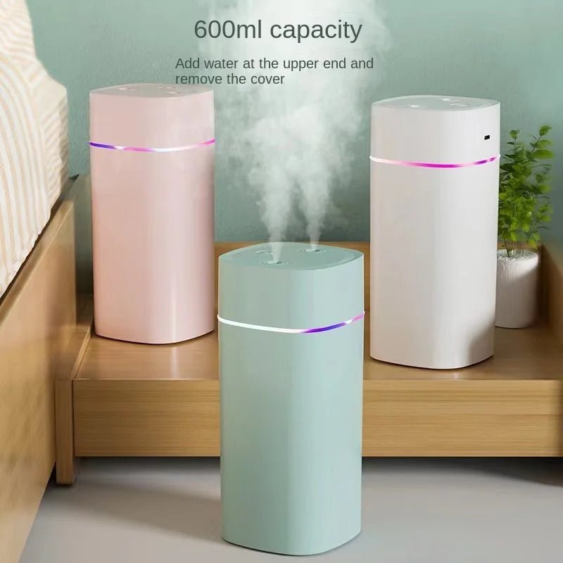 Dual - Nozzle USB Humidifier | 800ml/H Super Mist & Ultra Quiet | Car/Home Moisturizing Device - RELUX.STORE