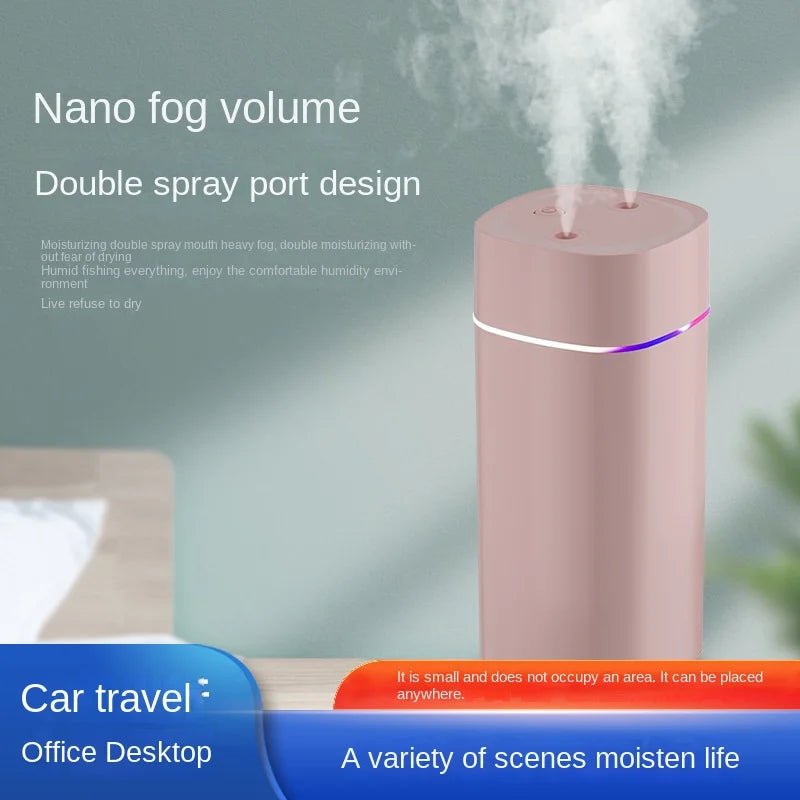 Dual - Nozzle USB Humidifier | 800ml/H Super Mist & Ultra Quiet | Car/Home Moisturizing Device - RELUX.STORE
