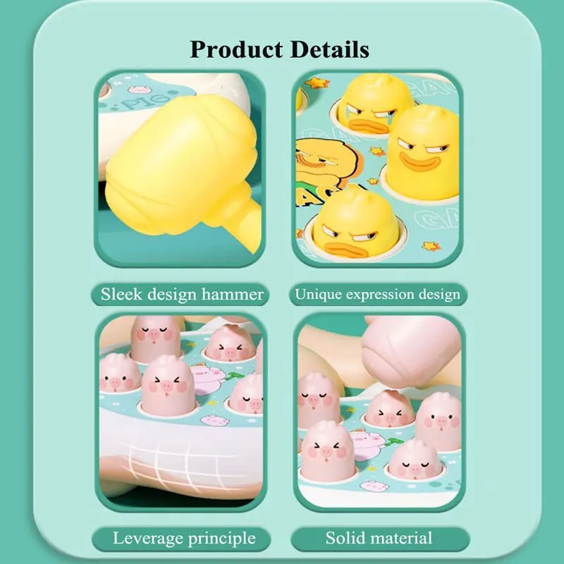 “Duck/Frog/Pig Montessori Baby Toy – Educational Puzzle Game with Hammer for Toddlers 12–24 Months, Early Learning & Development Gift” - RELUX.STORE