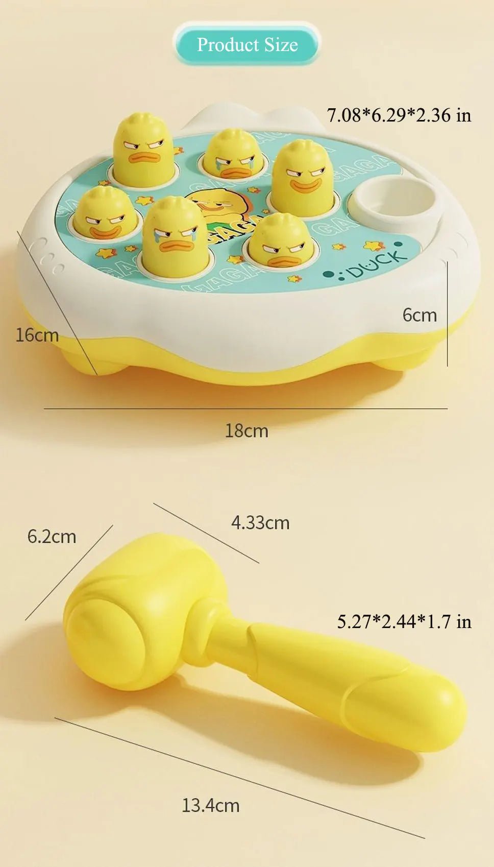 “Duck/Frog/Pig Montessori Baby Toy – Educational Puzzle Game with Hammer for Toddlers 12–24 Months, Early Learning & Development Gift” - RELUX.STORE