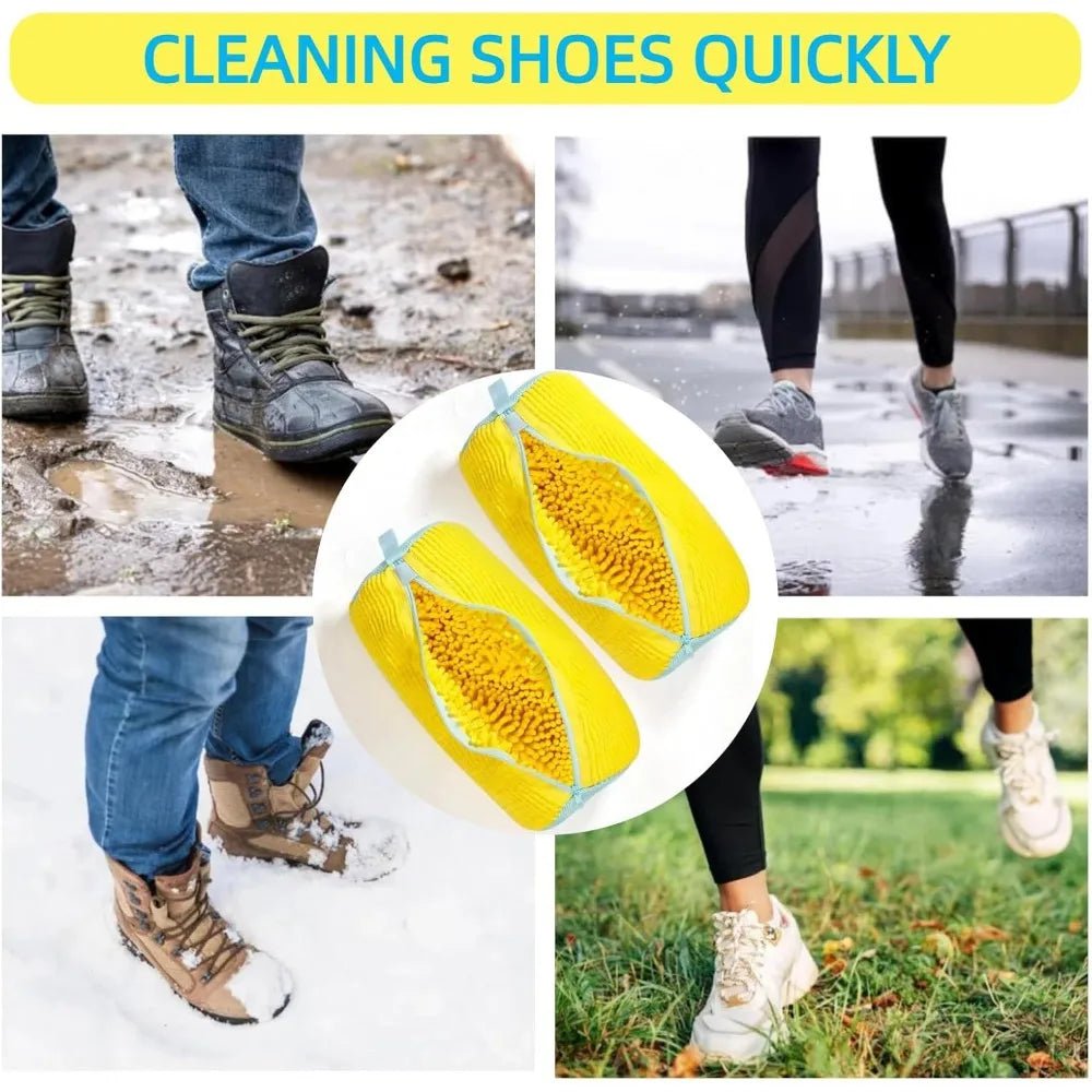 Durable Shoe Washing Machine Bag for All Shoe Types - Yellow with Blue Zipper,Ideal for Sneakers and Casual Shoes,Laundry Wash Bag - RELUX.STORE