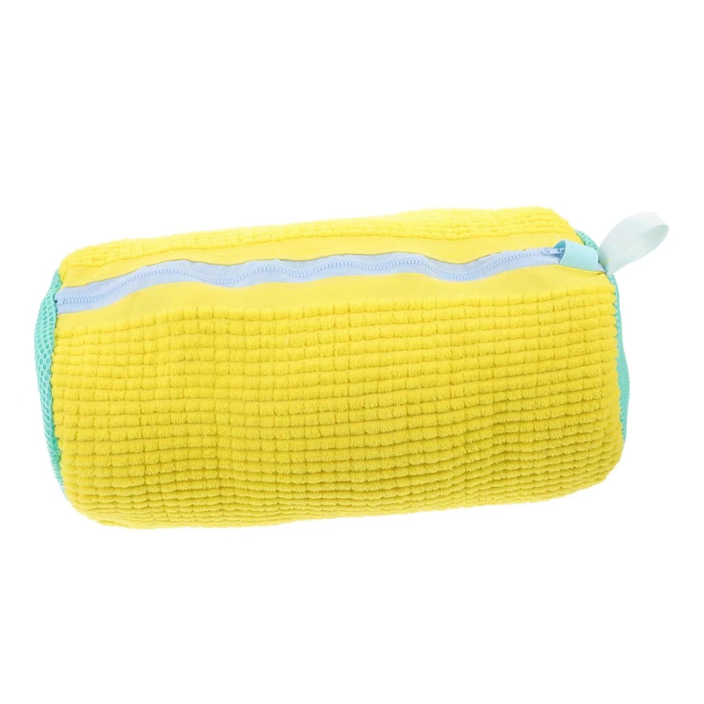 Durable Shoe Washing Machine Bag for All Shoe Types - Yellow with Blue Zipper,Ideal for Sneakers and Casual Shoes,Laundry Wash Bag - RELUX.STORE