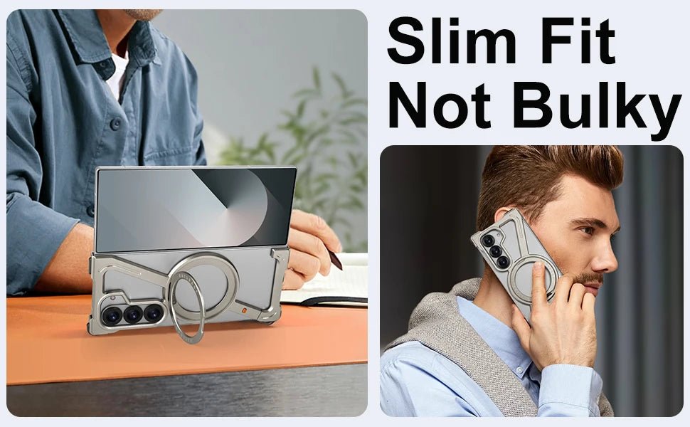 Eary Frameless Case for Samsung Galaxy Z Fold 7 – 360° Rotating Magnetic Stand, Metal Shockproof MagSafe Protector - RELUX.STORE
