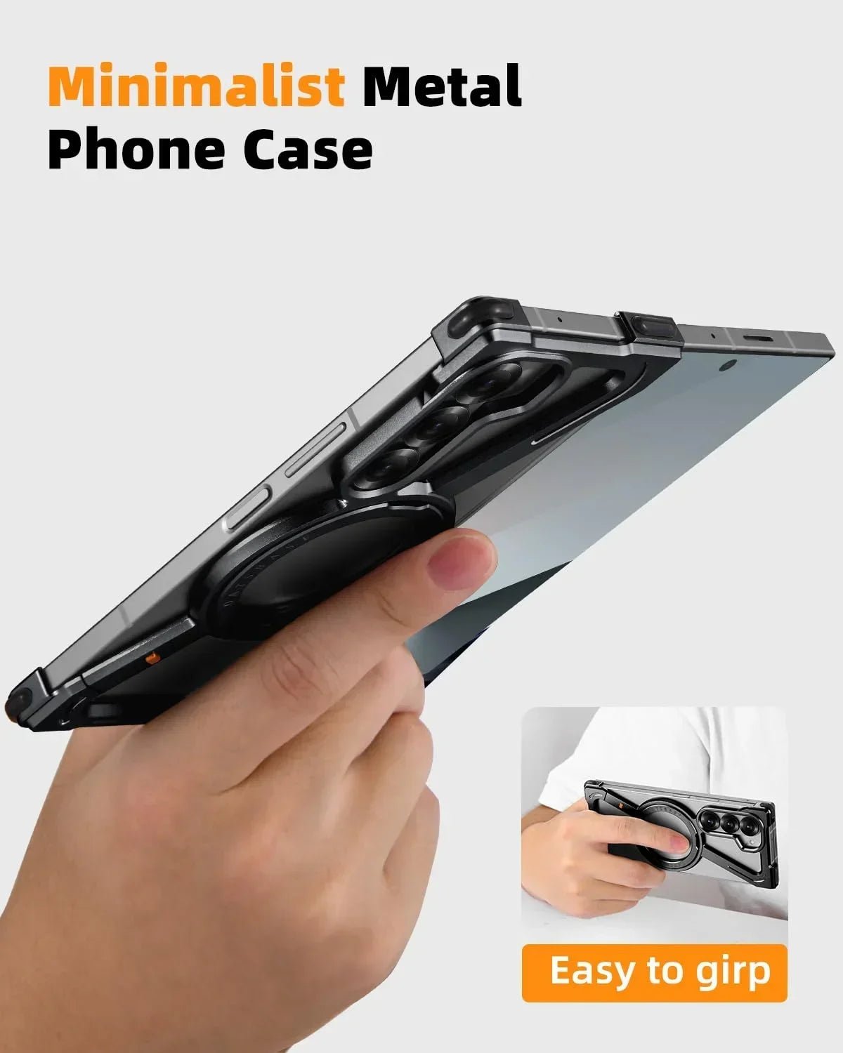 Eary Frameless Case for Samsung Galaxy Z Fold 7 – 360° Rotating Magnetic Stand, Metal Shockproof MagSafe Protector - RELUX.STORE