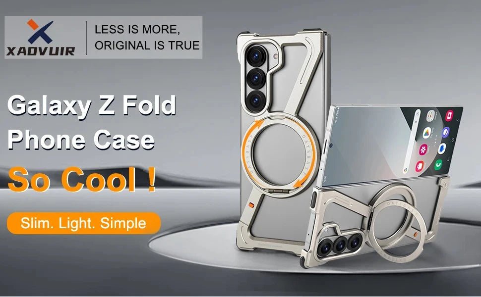Eary Frameless Case for Samsung Galaxy Z Fold 7 – 360° Rotating Magnetic Stand, Metal Shockproof MagSafe Protector - RELUX.STORE