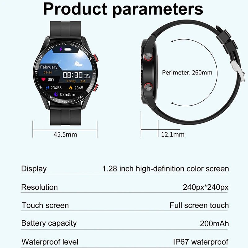ECG+PPG Bluetooth Call Smart Watch Men Laser Health Blood Pressure Fitnes Sports Watches Man Sports Waterproof Smartwatch+Box - RELUX.STORE