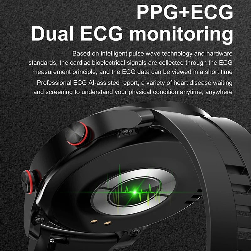 ECG+PPG Bluetooth Call Smart Watch Men Laser Health Blood Pressure Fitnes Sports Watches Man Sports Waterproof Smartwatch+Box - RELUX.STORE