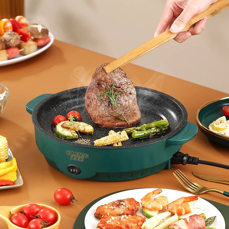 Electric MultiCooker Electric Frying Pan 220V Househould Barbecue Fried Steak Fish Omelette Frying Pan Non - stick Cooking Machine - RELUX.STORE