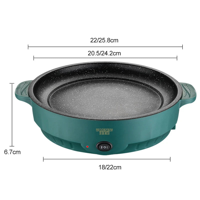 Electric MultiCooker Electric Frying Pan 220V Househould Barbecue Fried Steak Fish Omelette Frying Pan Non - stick Cooking Machine - RELUX.STORE