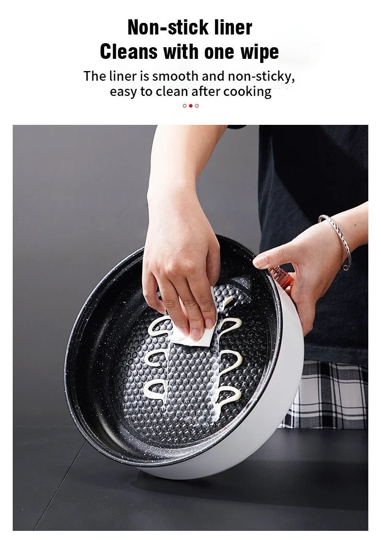 Electric MultiCooker Electric Frying Pan 220V Househould Barbecue Fried Steak Fish Omelette Frying Pan Non - stick Cooking Machine - RELUX.STORE