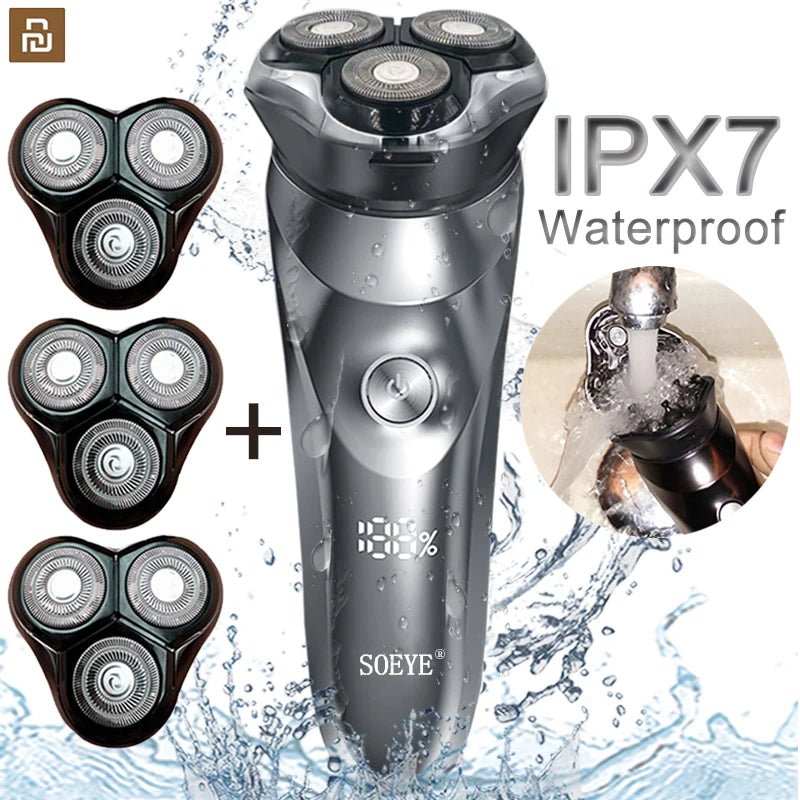 Electric Shaver for Men'S Electric Shaver Smart Razor for Beard Timmer IPX7 Waterproof Wet and Dry Shaving Machine Men Shaver - RELUX.STORE