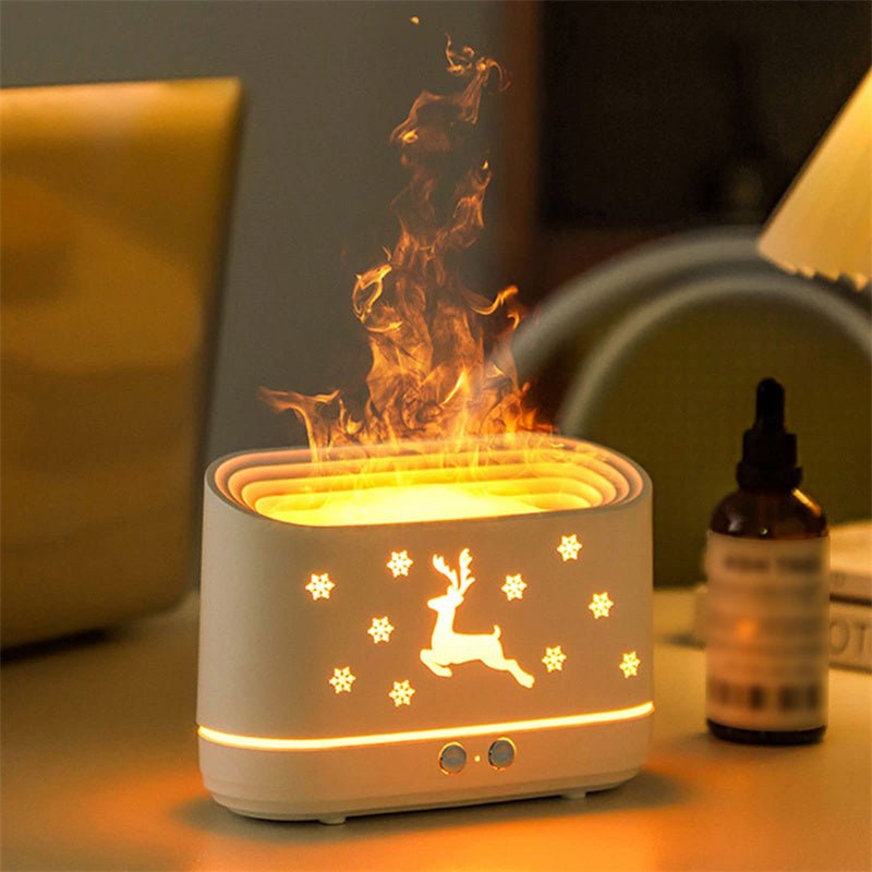 Elk Flame Humidifier Diffuser Mute Household Atmosphere Lamp Christmas Home Decorations - RELUX.STORE