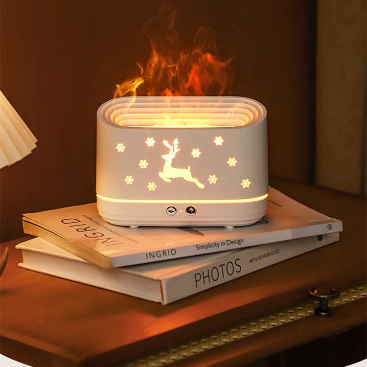 Elk Flame Humidifier Diffuser Mute Household Atmosphere Lamp Christmas Home Decorations - RELUX.STORE