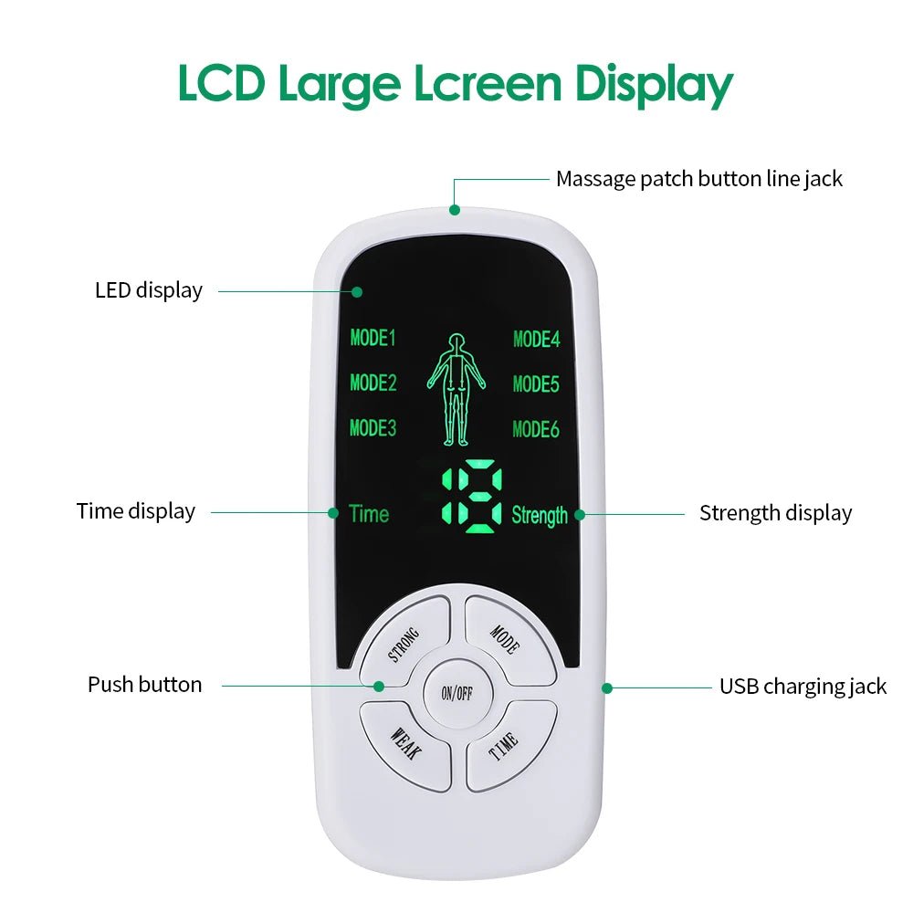 EMS Pulse Electric Muscle Stimulator Back Neck Body Massager Tens Acupuncture Meridian Physiotherapy Digital Massage Tools - RELUX.STORE
