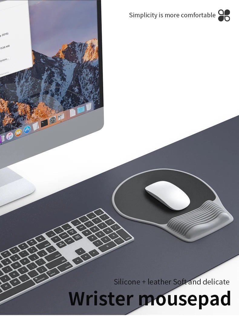 Ergonomic Mouse Pad Wrist Support, Comfortable Mouse Pad Wrist Rest, Relieve Wrist Pain Gel Mouse pad, Laptop, computer, office - RELUX.STORE