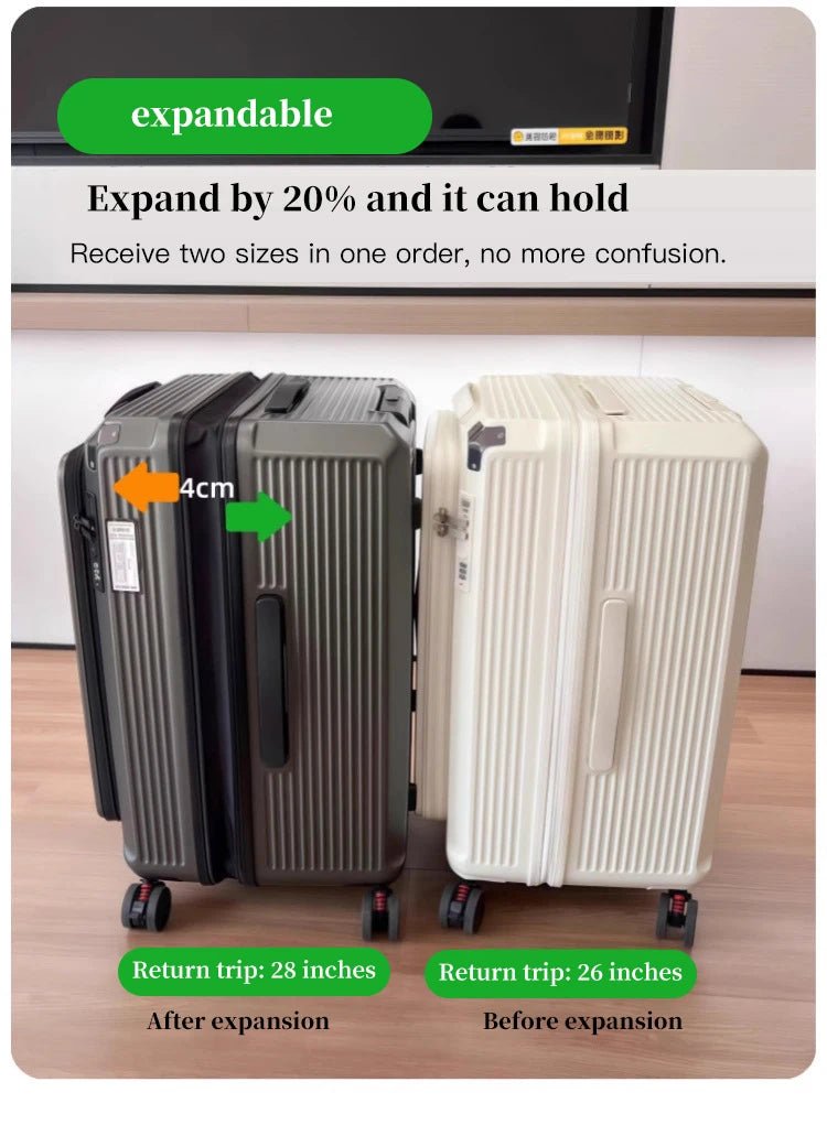 Expandable Luggage, Large - Capacity Thickened Trolley Case, 24 - inch Travel Suitcase, Luggage with Combination Lock, Sturdy and Du - RELUX.STOREExpandable Luggage, Large - Capacity Thickened Trolley Case, 24 - inch Travel Suitcase, Luggage with Combination Lock, Sturdy and Du