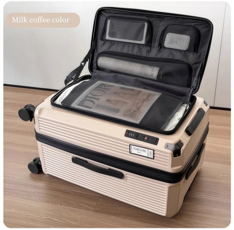 Expandable Luggage, Large - Capacity Thickened Trolley Case, 24 - inch Travel Suitcase, Luggage with Combination Lock, Sturdy and Du - RELUX.STOREExpandable Luggage, Large - Capacity Thickened Trolley Case, 24 - inch Travel Suitcase, Luggage with Combination Lock, Sturdy and Du
