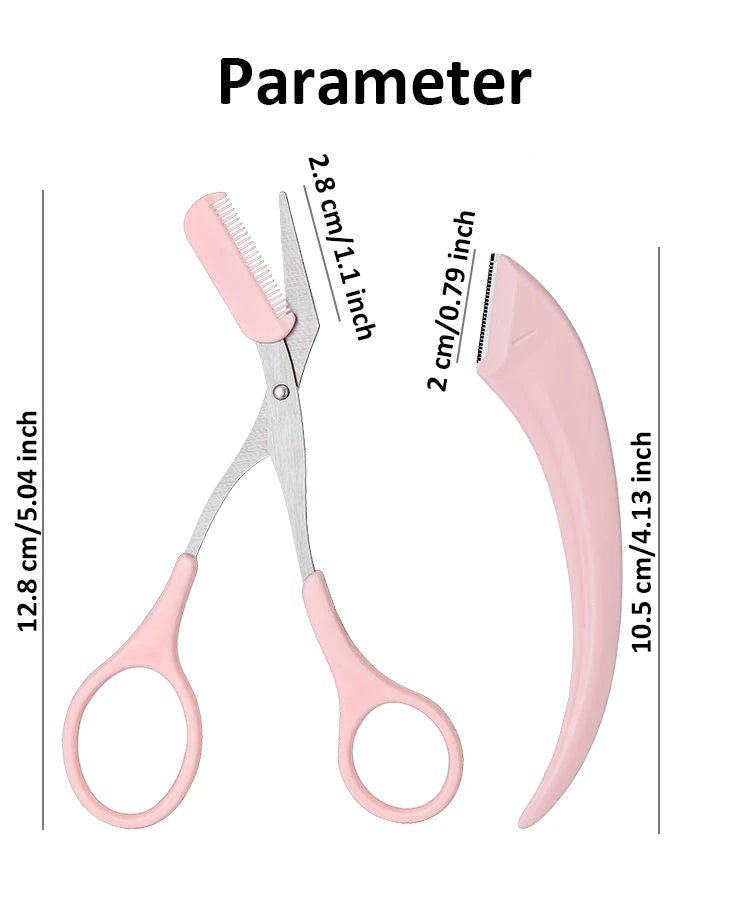 Eyebrow Trimming Knife Face Razor For Women Professional Eyebrow Scissors With Comb Brow Trimmer Scraper Accessories - RELUX.STORE
