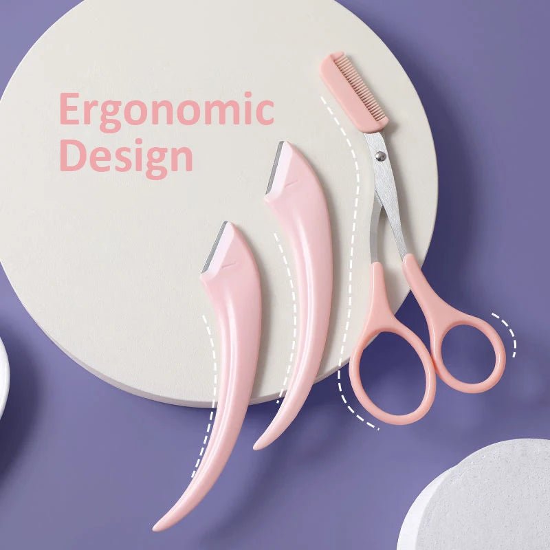 Eyebrow Trimming Knife Face Razor For Women Professional Eyebrow Scissors With Comb Brow Trimmer Scraper Accessories - RELUX.STORE