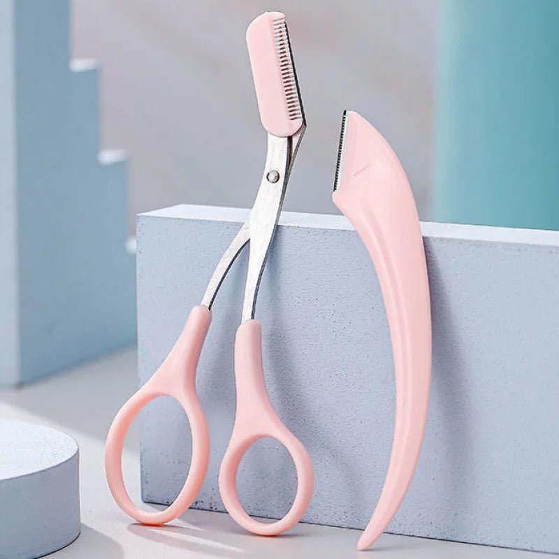 Eyebrow Trimming Knife Face Razor For Women Professional Eyebrow Scissors With Comb Brow Trimmer Scraper Accessories - RELUX.STORE