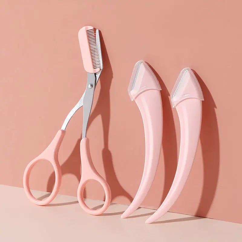 Eyebrow Trimming Knife Face Razor For Women Professional Eyebrow Scissors With Comb Brow Trimmer Scraper Accessories - RELUX.STORE